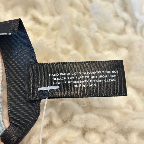 AQUA NWT Blue Peach Floral Boho Cap Sleeve Peasant Blouse w/Tassels Tie Kneck L - Picture 5 of 6